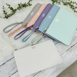 Pastel Personalised Initial Clutch Bag - 15 Colours